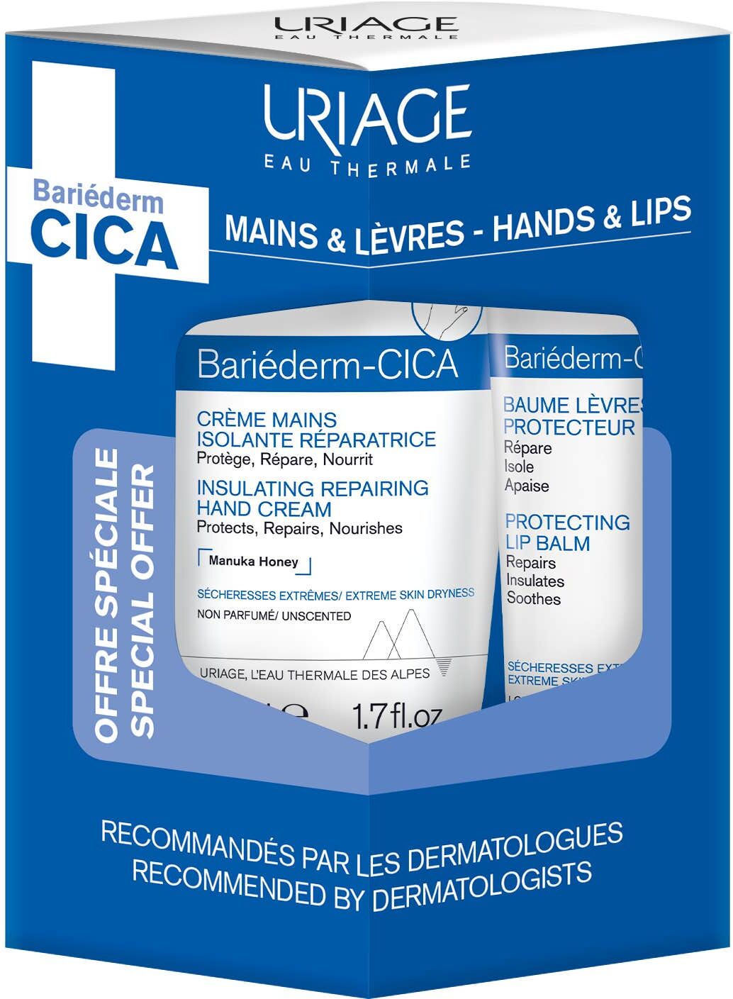 ORYZA Uriage Bariederm-Cica Crema Manos 50 ml + Bálsamo Labial 15 ml