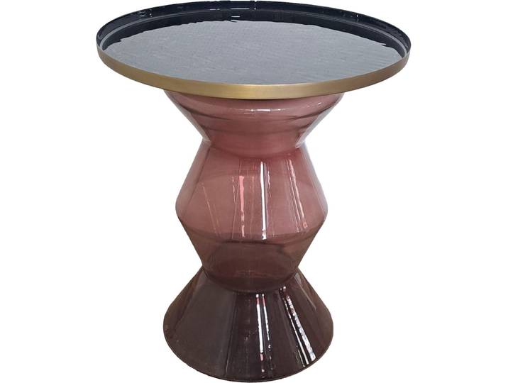 Beistelltisch PAROLI Katris II , rot (rot, gold), B:50cm H:53cm T:50cm, Tische, Beistelltisch