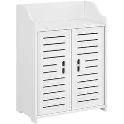 Helloshop26 - Designer-Badezimmerschrank mit Regalen 2-türiger Aufbewahrungsschrank Holzwerkstoff 62 cm weiß 03_0005832