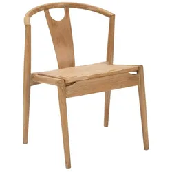 Mauro Ferretti Set aus 2 Japan-Stühlen -B- 56x53x76 cm aus Eschenholz und geflochtenem Rattan, braune Farbe - Orientalischer Boho-Chic-Stil