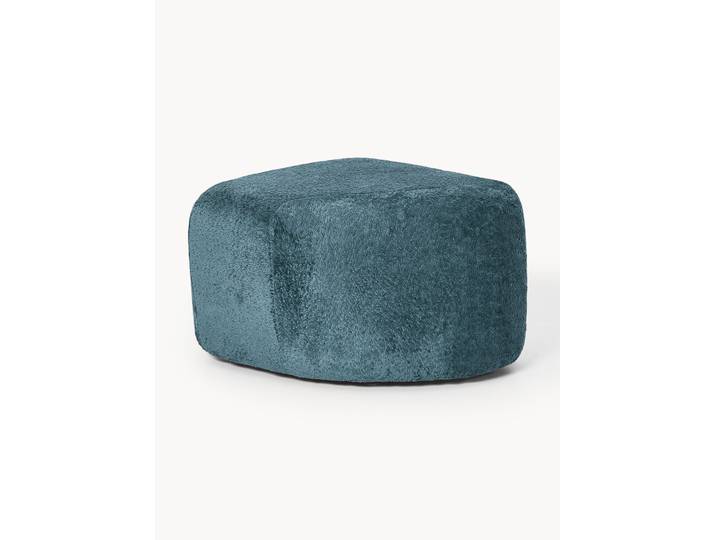 Pouf ovale en peluche-bouclette Wolke