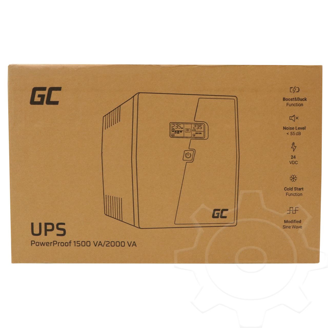 Green Cell 2000VA 1200W Ueberspannungsschutz 230V, schwarz