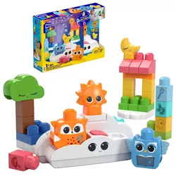 MEGA BLOKS Fisher-Price Schlummerwald-Nachtlicht sensorisches Blockspielzeug (30 Teile) für Kleinkinder