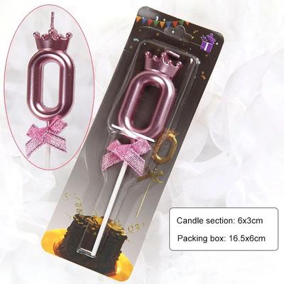 Uplift Treasures Rose Gold Crown Bow Number Birthday Candle 0 To 9 rose Gold 0