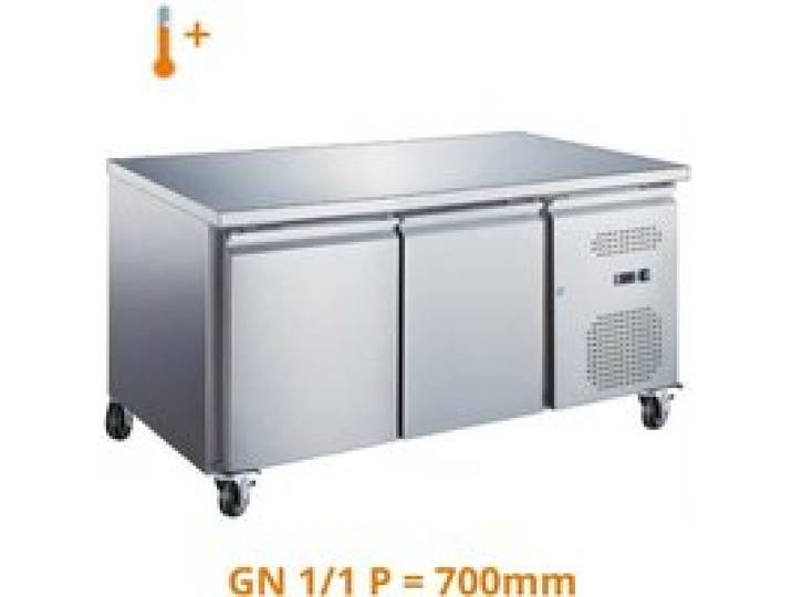 Desserte réfrigérée positive centrale 2 portes GN1/1 - 1360 mm - 282 L - Inox - +2/+8°C