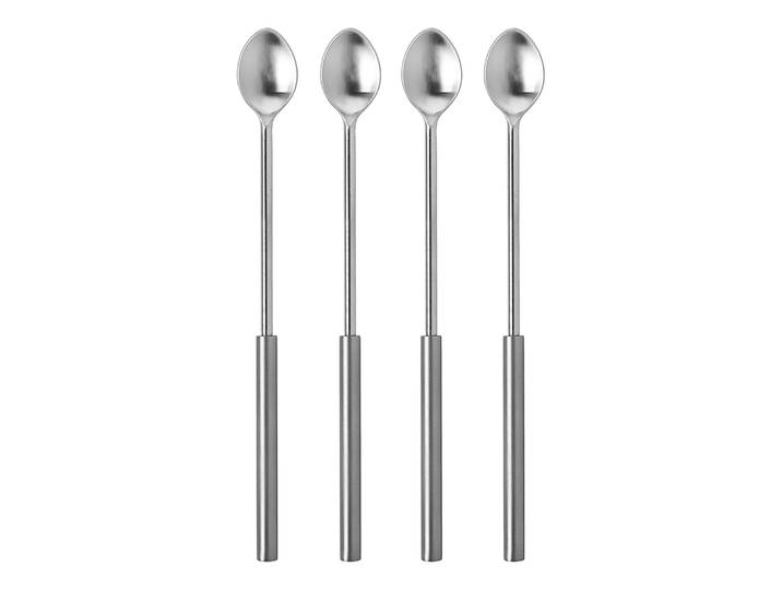 Longdrinklöffel FINK STUDIO BLIND TASTE , grau, B:19cm L:27cm, Edelstahl, Esslöffel, Longdrinklöffel, in Geschenkverpackung