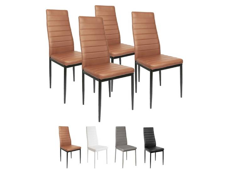 YIYI. 4PCS CHAISE DE SALLE À MANGER AVEC DOSSIER CHAISE INDIVIDUELLE POUR SALON MARRON 48*42*98CM.