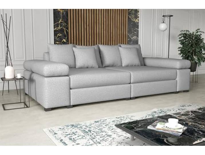Fun Möbel Big Sofa Couchgarnitur Megasofa Riesensofa Arezzo in Stoff Now or Never (Weiß)