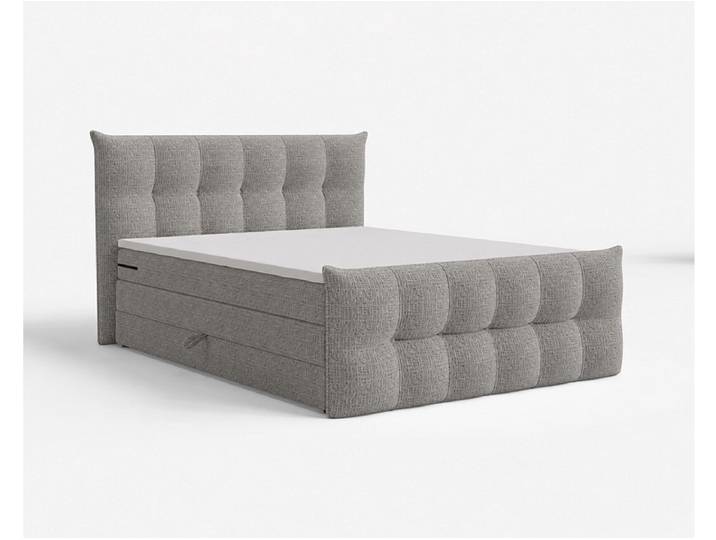 Boxspringbett ANGORA grau 160x200cm halbfest