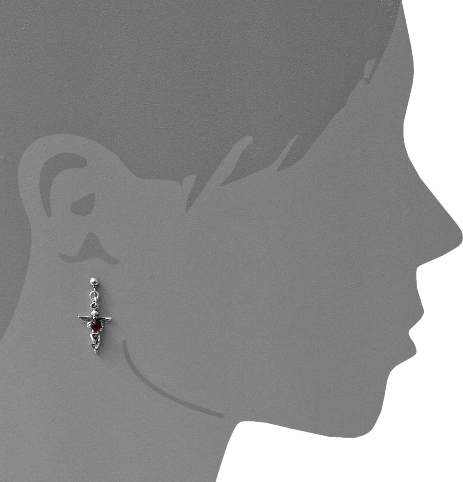 Paar Ohrhänger OSTSEE-SCHMUCK "Ostsee-Schmuck Ohrhänger Engel Ohrhänger Engel", weiß (weiß, neutral), Ohrringe, Damen, 27 x 12mm, Silber 925 (Sterlingsilber), Paar Ohrhänger
