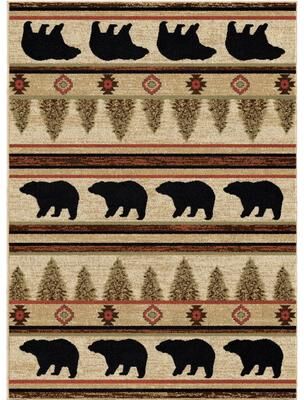 Mayberry Rug American Destination Appalachain Lodge Bear Area Rug