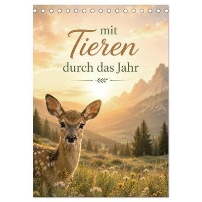 Mit Tieren durch das Jahr (Tischkalender 2027 DIN A5 hoch), CALVENDO Monatskalender