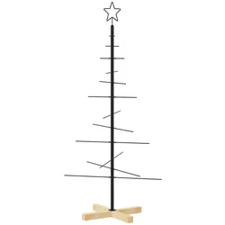 vidaXL Weihnachtsbaum Metall mit Holzständer Schwarz 120 cm
