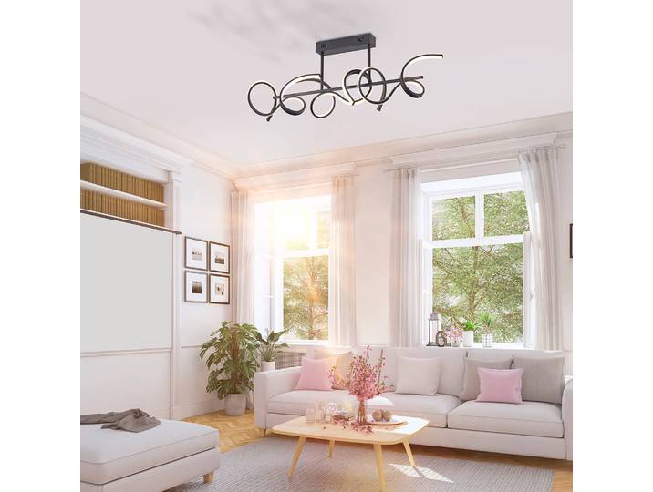 LED-Deckenleuchte Curls 21 x 30 x 82cm Schwarz Kunststoffart: Polycarbonat Material: Metall, Kunststoff Metallart: Aluminium Oberfläche Metall: