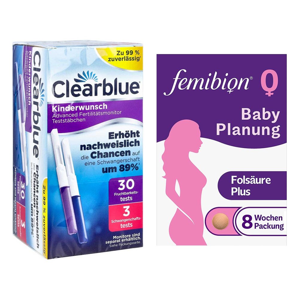 WICK Pharma - Zweigniederlassung der Procter & Gam Clearblue Fertilitätsmonitor Teststäbchen 30+3 33 stk + Femibion 08102474