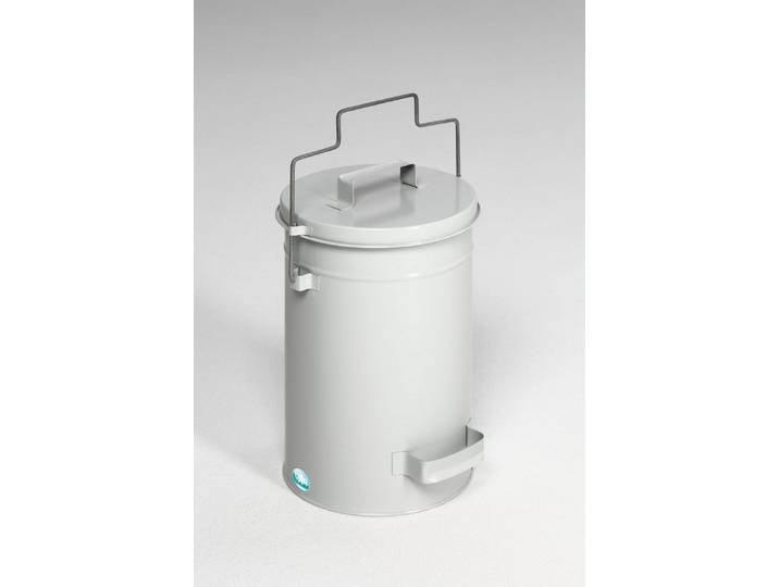 PROREGAL® Mülleimer Robuster Sicherheitsbehälter Deckel Tragebügel 38x27x27cm Lichtgrau