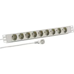 EFB Elektronik, Steckdosenleiste, 1HE Steckdosenleiste 9xCEE 7/3 ohne Schalter,Alu,gra (9x, CEE 7/3, 2 m)