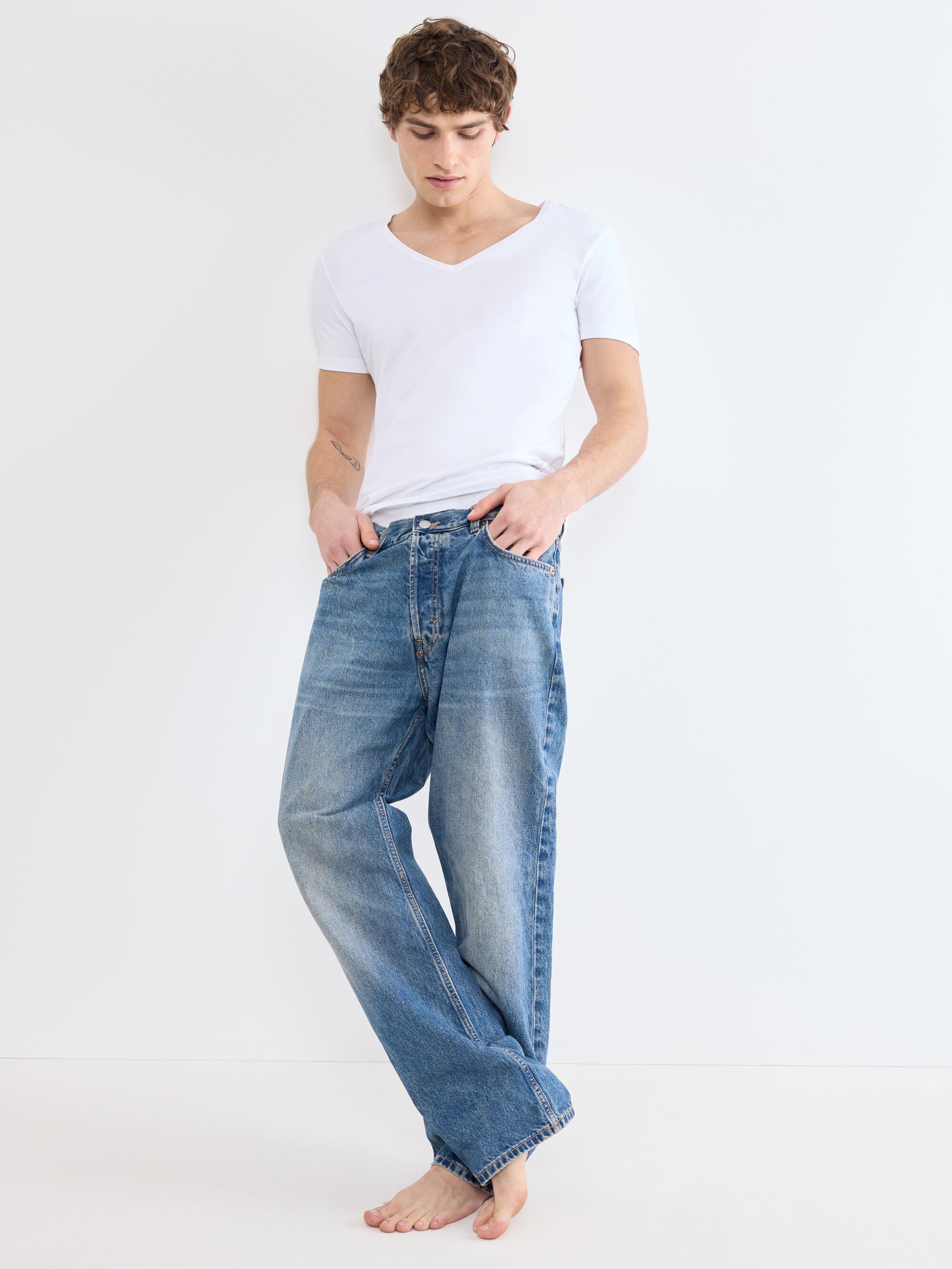 Unterziehshirt SLOGGI "SLG Base V Neck Shirt", Herren, Gr. M, N-Gr, weiß, Single Jersey, Obermaterial: 95% Baumwolle, 5% Elasthan, Unterhemden Unterziehshirt, weiches und edles Material