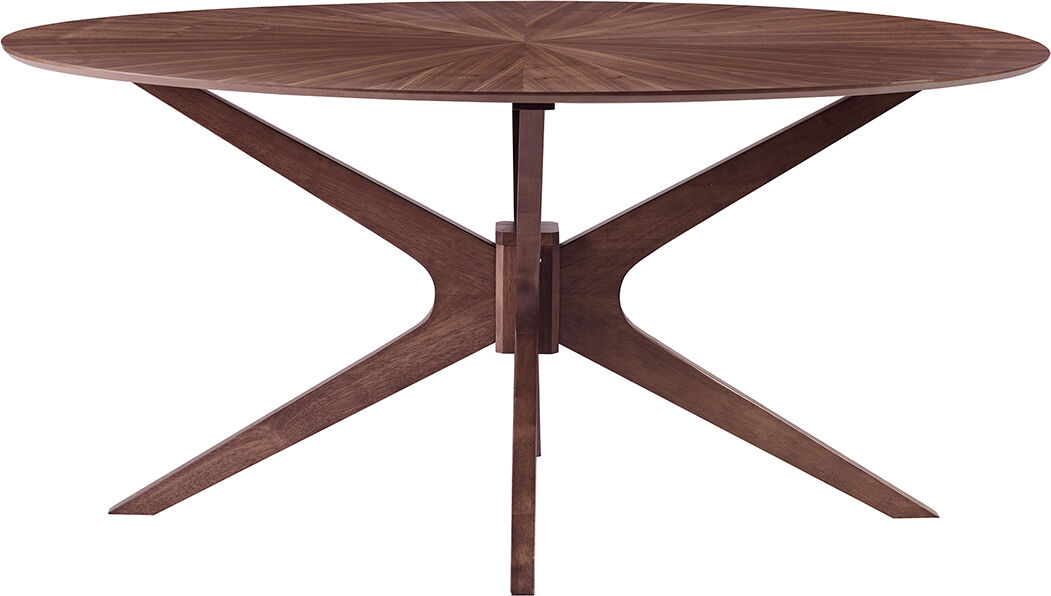 Miliboo Table à manger design ovale noyer L160 cm DIELLI