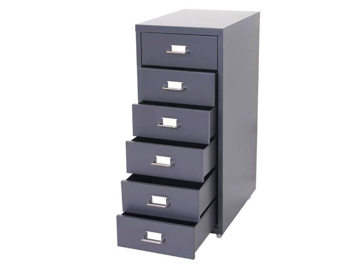 Caisson a tiroirs en acier 69x28x41cm 6 tiroirs gris fonce 04_0004354