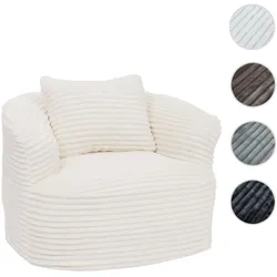 Sessel HWC-P18, Loungesessel Relaxsessel Polstersessel Cocktailsessel, Stoff/Textil Cord (370g/m2) ~ weiß