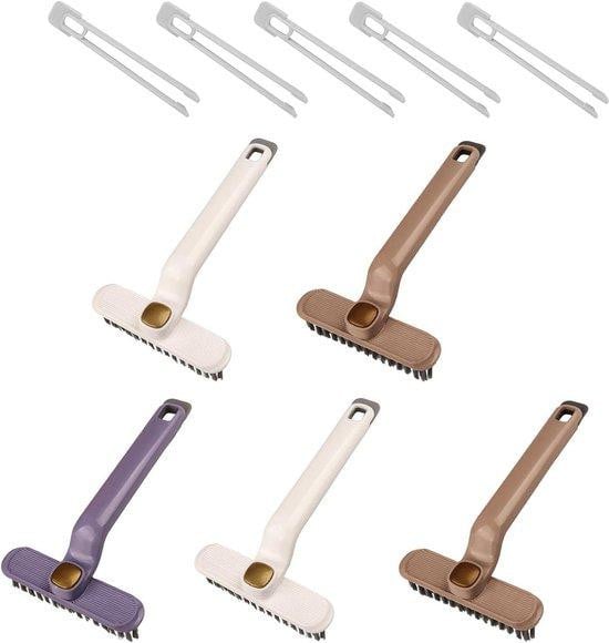 Set van 6 multicolore 360 graden roterende plastic reinigingsborstels