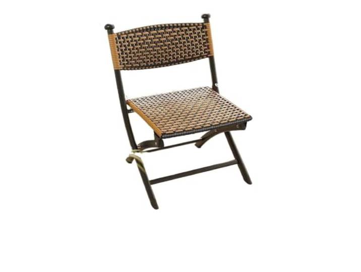 Geflochtener Faltstuhl Rattan Klappbarer Rattanstuhl Aus Kunststoff Tragbarer Camping-Korbstuhl, Outdoor-Terrasse, Balkon, Gartensitz, Entspannungssessel(L89)