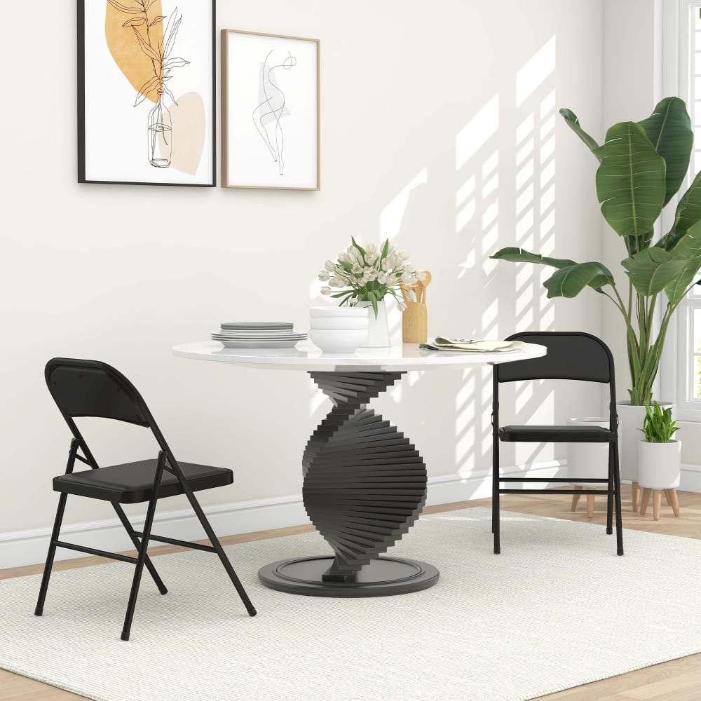 Homcom Chaises pliantes portables acier noir Noir 45x78x46cm