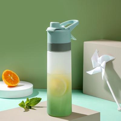 Universal Stock Gradient Sports Water Bottle Reusable Plastic Gym Water Bottle For Daily Hydration green