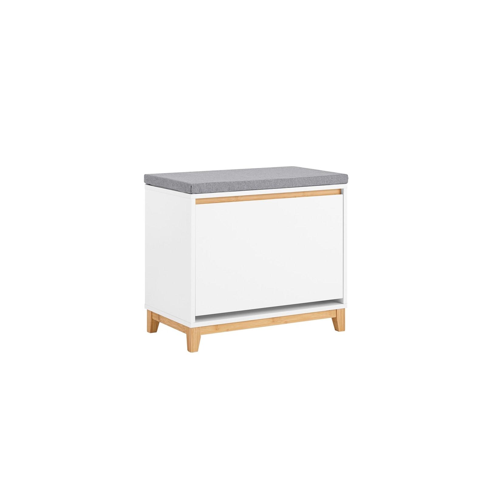SoBuy Schuhbank mit 1 Tür Holzfarbe 60x34x55cm Modern