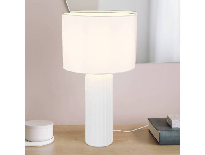 Reality Leuchten Tischlampe Blair, weiß / opal, für Wohn- / Esszimmer, Keramik, Modern