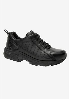 Extra Wide Width Women's Drew Fusion Sneakers by Drew in Black Calf (Size 9 WW)
