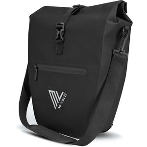 Mivelo Gepäckträgertasche Capax, schwarz, 25 Liter, Umhängetasche, mit Laptopfach, wasserdicht, reflektierend