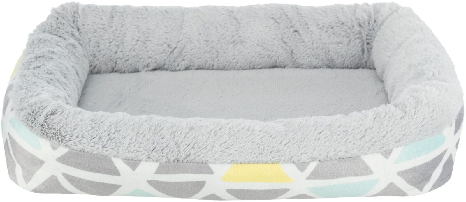 TRIXIE Kuschelbett Sunny, eckig, Plüsch, 38 x 7 x 25 cm, bunt / grau