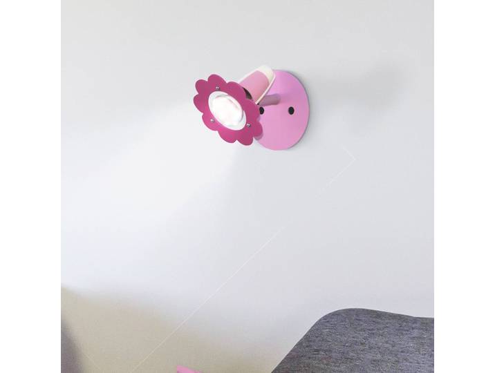 Elobra Wandspot Blüte, rosa, einflammig dimmbar, violett / pink / rose, für Kinderzimmer, Holz, Wandleuchte, Wandlampe Innen