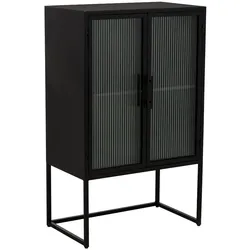 VITRINE aus Metall, schwarz, 65x39x106cm