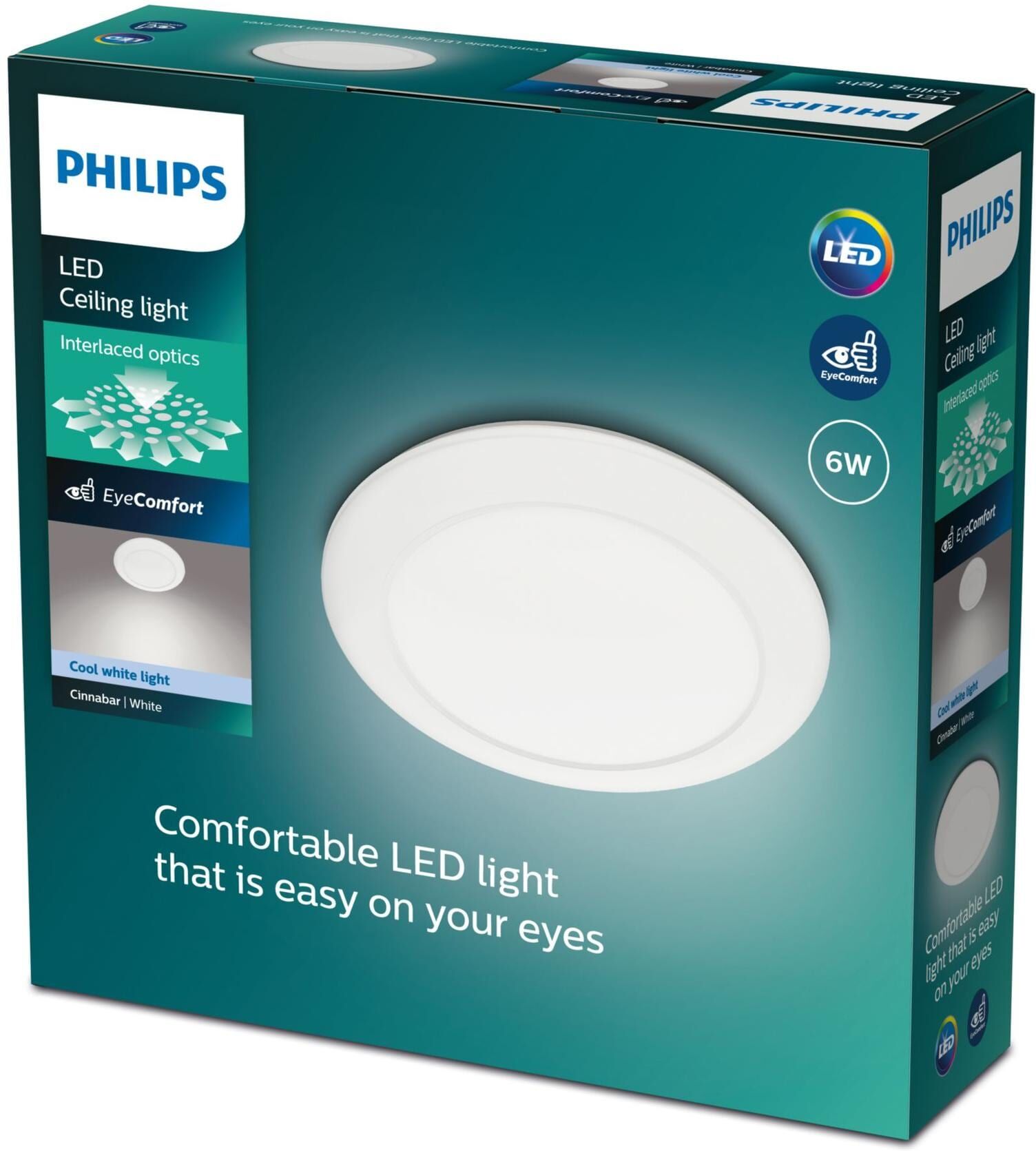 Deckenleuchte PHILIPS "myLiving Cinn", weiss (weiß), H:7cm Ø:25cm, Leuchten, Deckenleuchte weiß 1, Ø 25cm H: 7cm