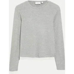 Langarmshirt mit Kontrast-Details Grau 40