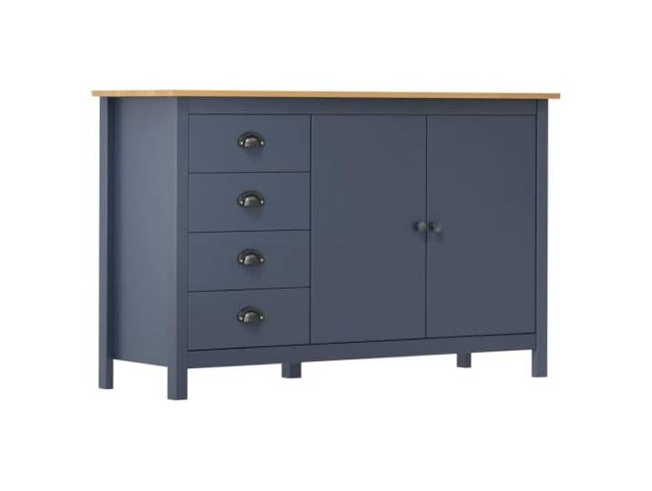 Kaorsrow Sideboard Massivholz Kiefer Anrichte Grau Honigbraun 130x40x80 cm Vielseitiger Beistellschrank für Wohnzimmer & Esszimmer mit 4 Schubladen, 2 Türen & robuster Holzkonstruktion.