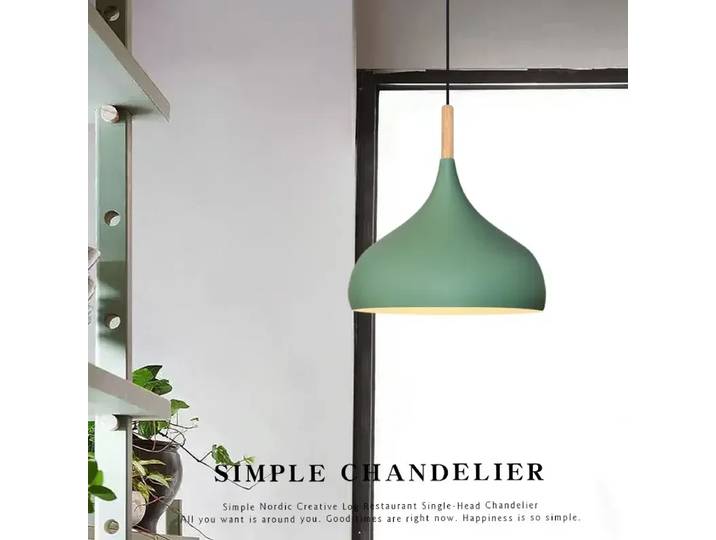 Nordique Simple couleur macaron simple tête pendentif LED lustre lampe suspendue pour cuisine café maison salle à manger décor
