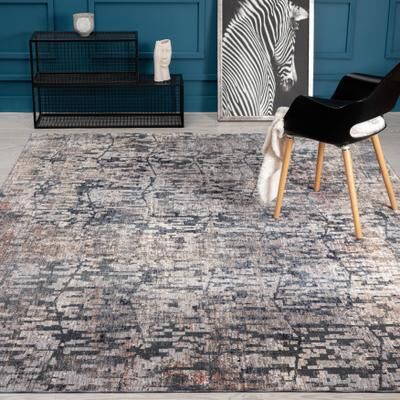KALATY Greys/Coal Abstract Area Rug