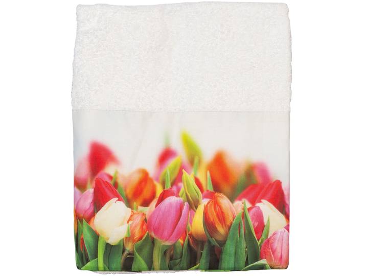 Handtuch Tulpenspiel, mit Bordüre, 50 x 100 cm