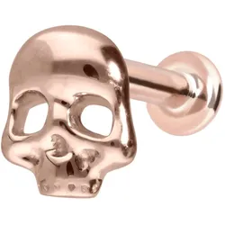 14 Karat Gold Labret mit Innengewinde TOTENKOPF