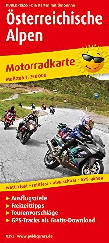 Österreichische Alpen: Motorradkarte mit Ausflugszielen, Einkehr- & Freizeittipps und Tourenvorschlägen, wetterfest, reissfest, abwischbar, GPS-genau. 1:250000 (Motorradkarte / MK) - Preis vom 11.10.2026 03:10:56 h