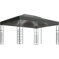 vidaXL Pavillon mit LED-Lichterkette 3x4 m Anthrazit