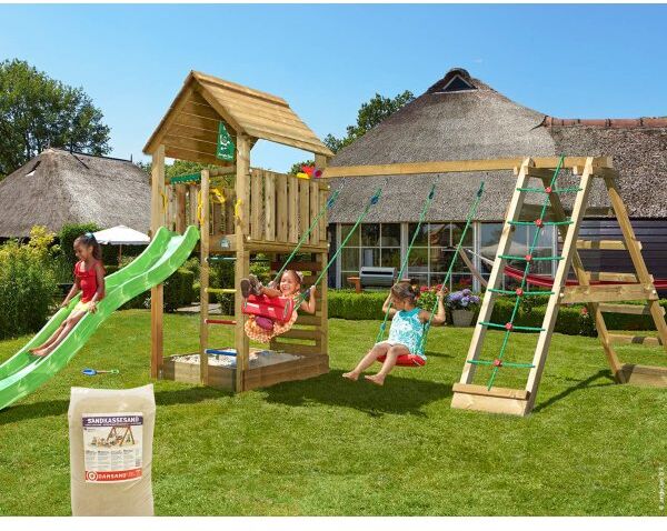 Jungle Gym Cabin 2.1 Legetårn M/climb & Rutsjebane
