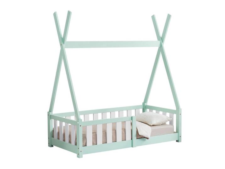 [en.casa] Kinderbett Helsingborg, Mintgrün, Holz, Kiefer, 70x140 cm, Babymöbel & Kindermöbel, Kinderzimmer & Jugendzimmer, Kinderbetten, Spielbetten