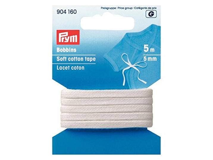 Prym 904160 Bobbins Band, katoen, wit, 5 m SB