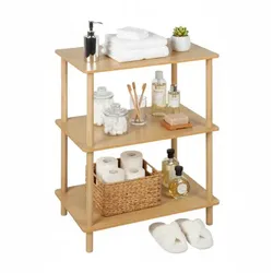 Relaxdays Standregal mit 3 Ebenen Beige,Hellbraun