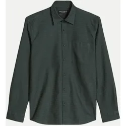 Hemd mit kleinem Karomuster Grün 3XL